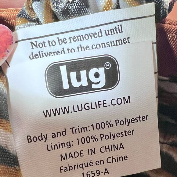 Lug Shoulder Crossboy Bag Purse Travel Brown Polyester Quilted Used - Picture 13 of 16